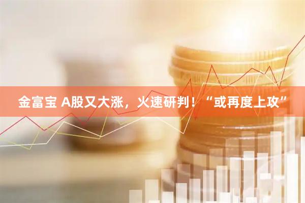 金富宝 A股又大涨，火速研判！“或再度上攻”
